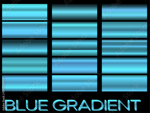 blue metallic gradient background. Metallic gradation textures. Stylish and bright vector gradient collection. Vector illustration.