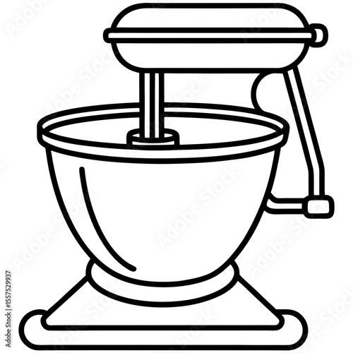 Feed Mixer line art vector
