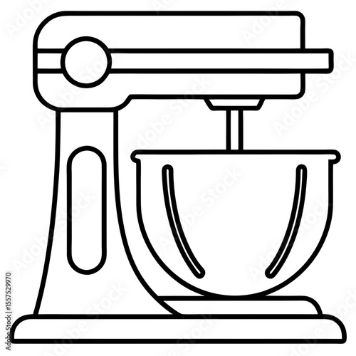 Feed Mixer line art vector