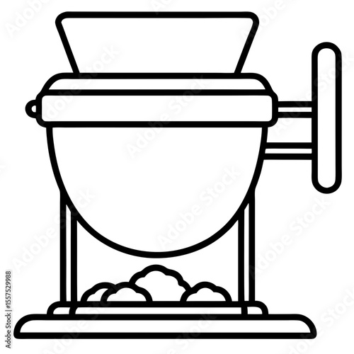 Feed Mixer line art vector