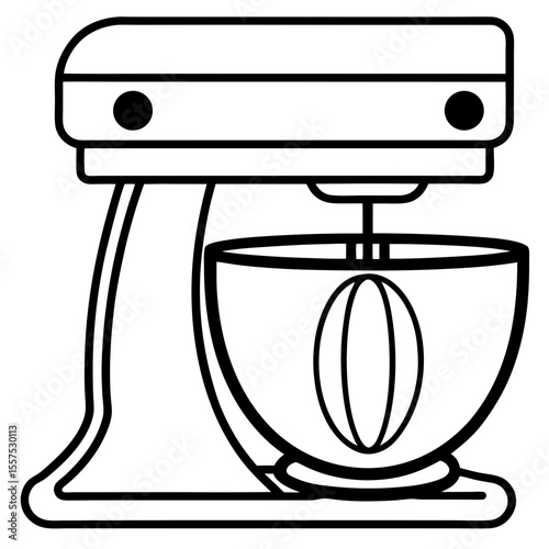 Feed Mixer line art vector