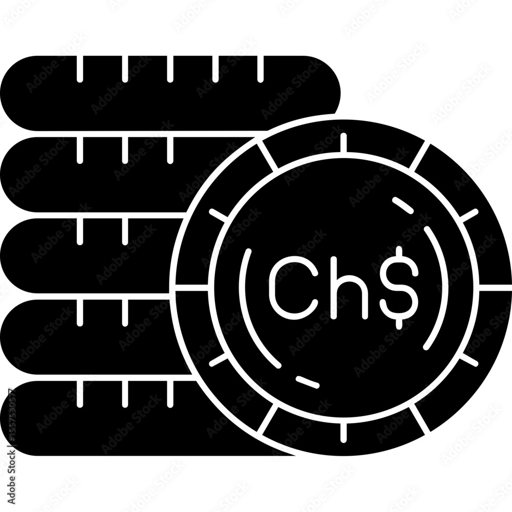 Fototapeta premium Chilean Peso Icon