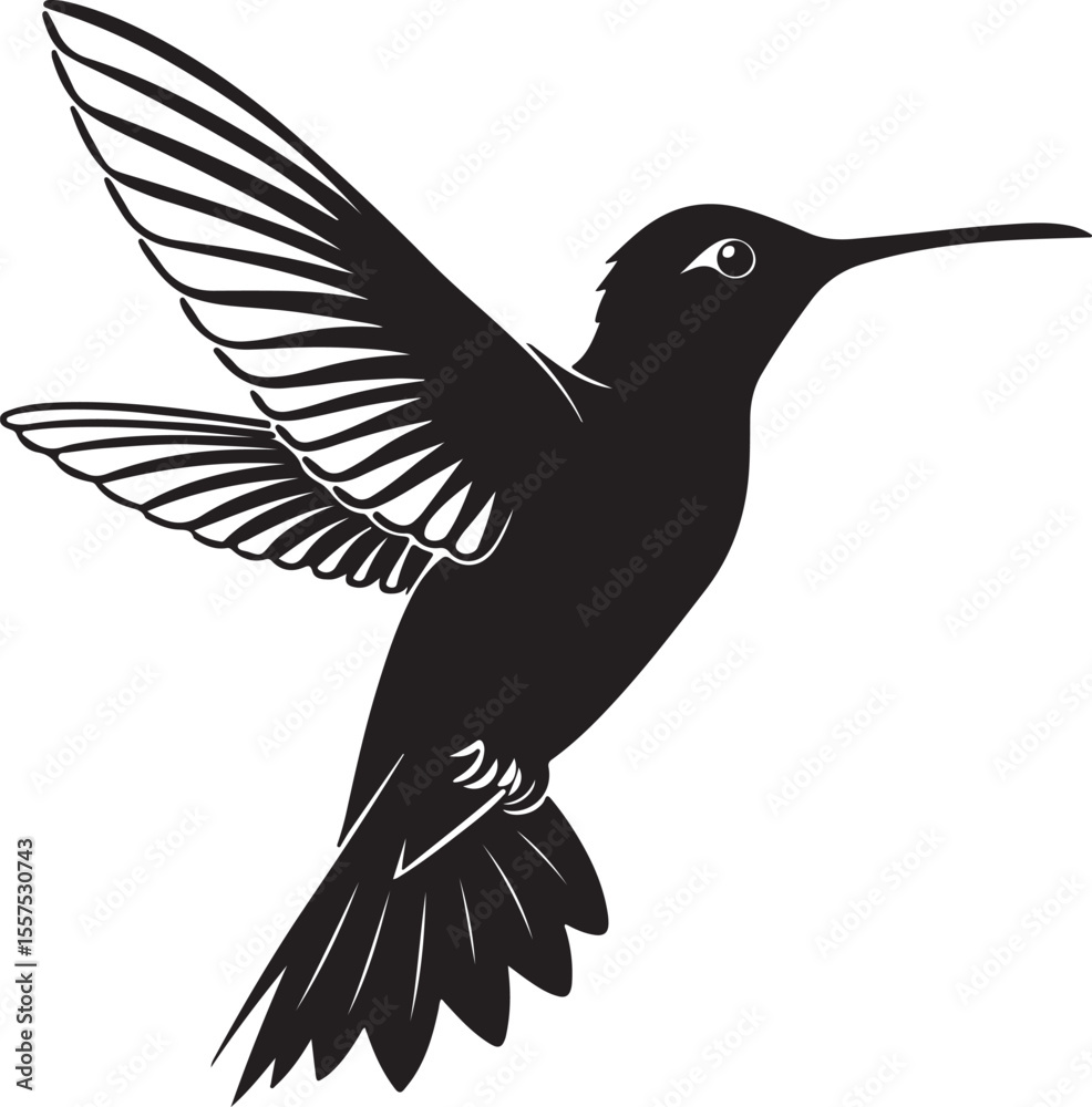 Fototapeta premium Hummingbird Silhouette – delicate and graceful vector clipart