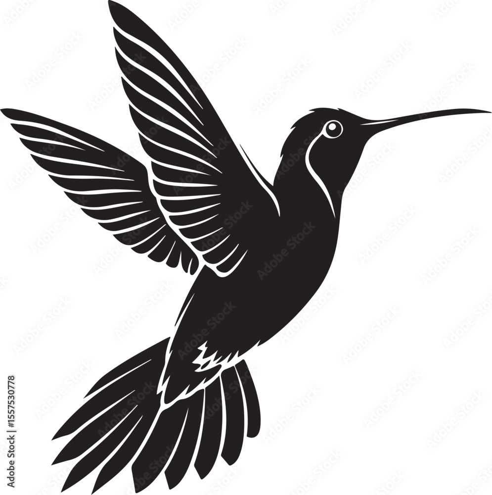 Fototapeta premium Hummingbird Silhouette – delicate and graceful vector clipart