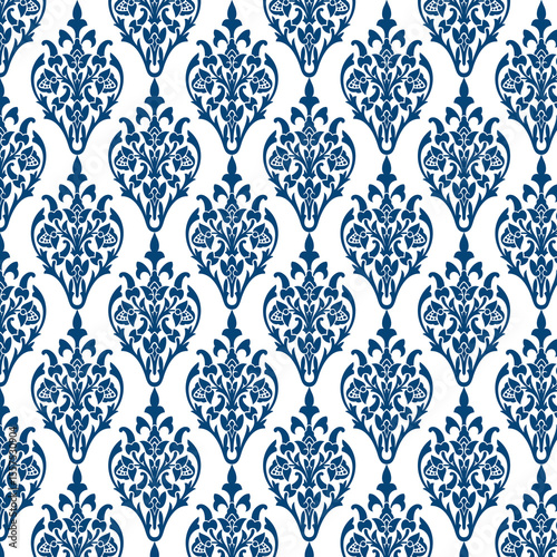 navy blue damask pattern