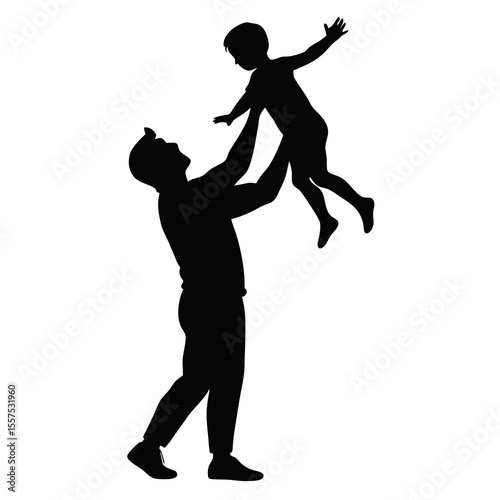 Father lifting child in the air a joyful moment of family bonding and playful interaction creating a heartwarming scene of love