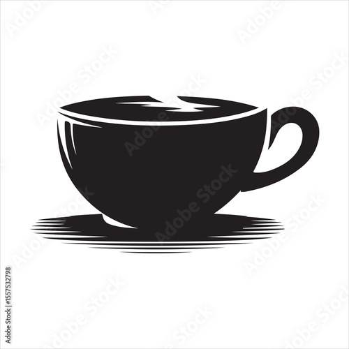 Steaming Coffee Cup Silhouette - A Moment of Warmth 