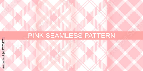 set of pink seamless patterns