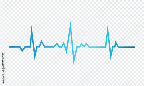 heartbeat line icon with blue waveform in minimal vector style for medical and healthcare illustration