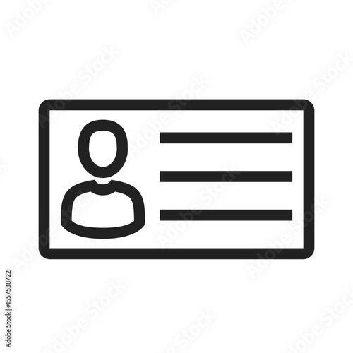 Illustration of a business card with a person icon and three horizontal lines on the right side