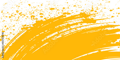 Orange brush stroke background. Orange ink splash on backdrop. Brush background for wallpaper, paint splatter template, dirt banner, watercolor design, dirty texture. vector dynamic brush
