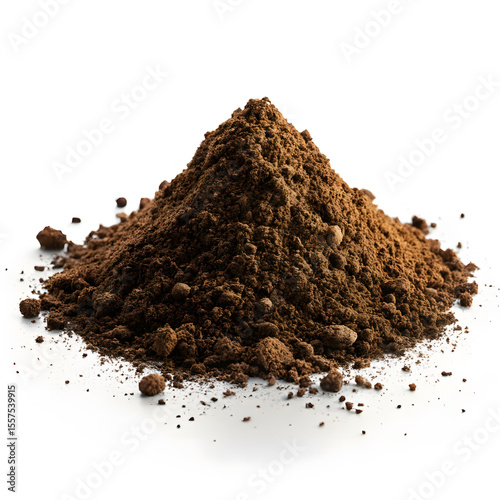 Pile of soil isolated on white background