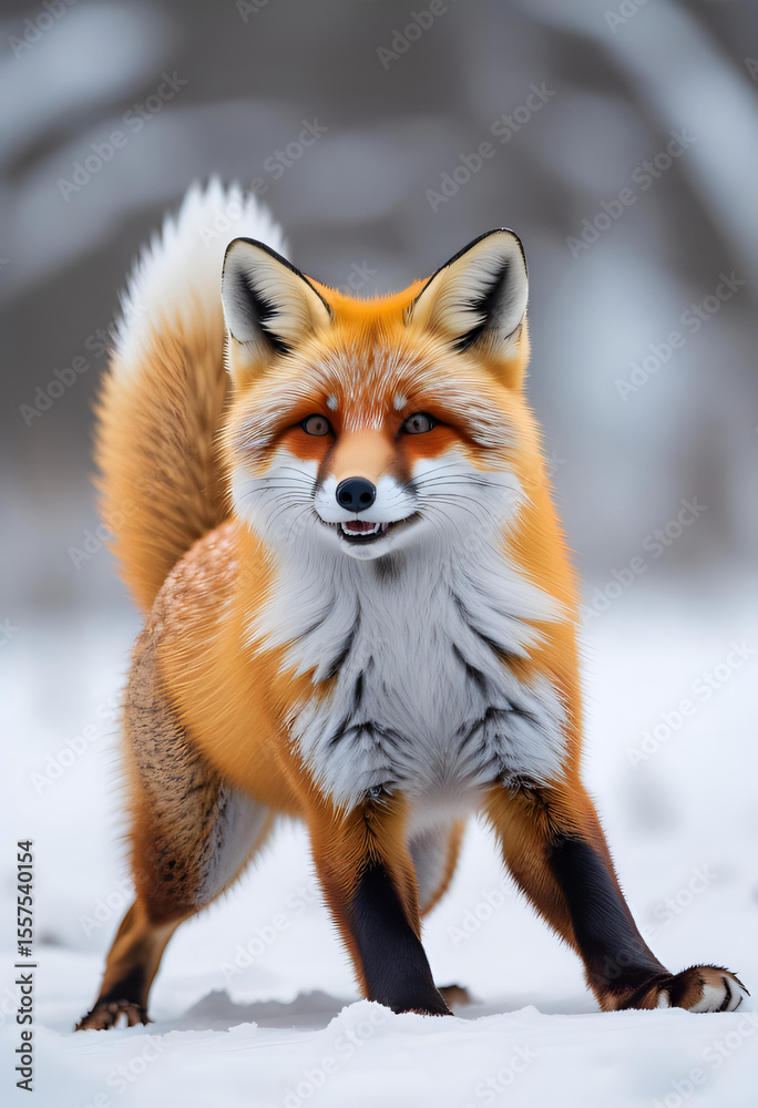 Fototapeta premium Intense Gaze: The Charm of the Fox