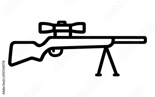 rifle with scope line icon vector on white background 
Vector gun icon on white background