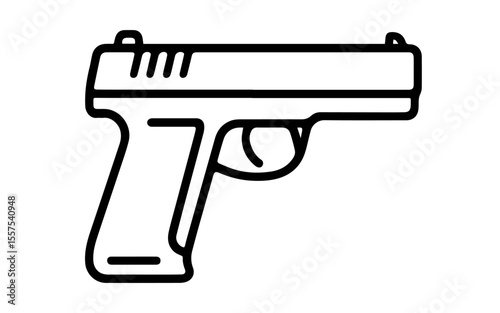 pistol line icon vector on white background 
Vector gun icon on white background