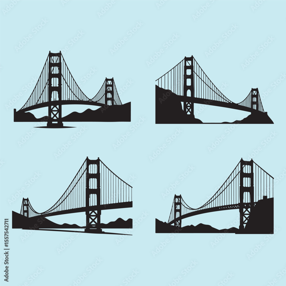 Fototapeta premium San Francisco golden gate bridge silhouette