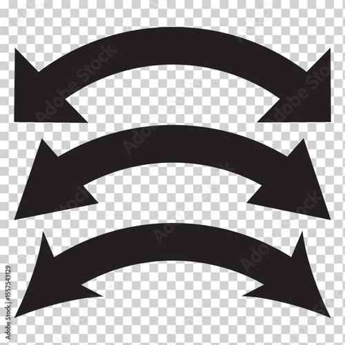 Two side curved arrow icon, Double ended arrow vector design for website, Two side arrow. app and logo design. duel arrow icon set eps 10