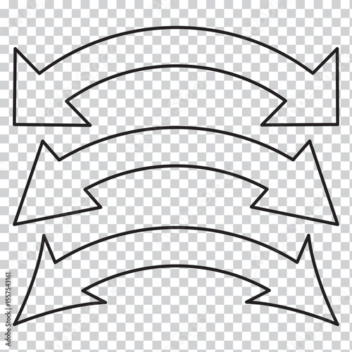 Two side curved arrow icon, Double ended arrow vector design for website, Two side arrow. app and logo design. duel arrow icon set eps 10