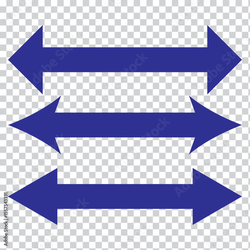Double arrow icon. Two side arrow icon symbol. left and right long arrow icon. Double arrow icon isolated on white background. vector illustration.