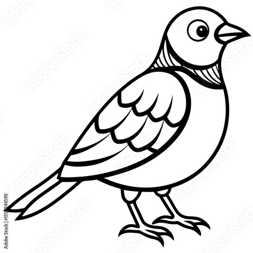 Lark line art vector