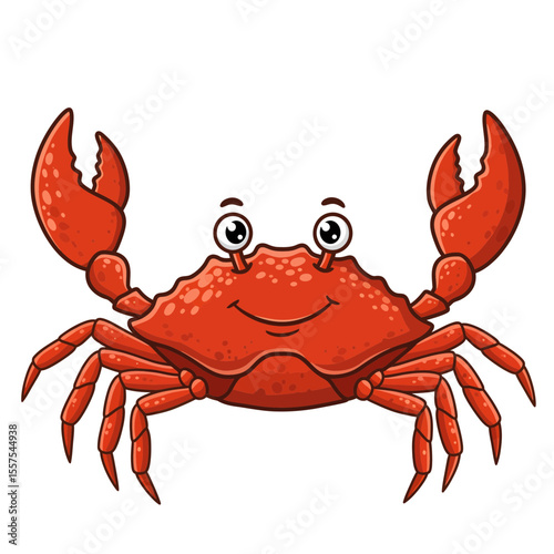 Charming crab cartoon illustration perfect for children's books and educational content
