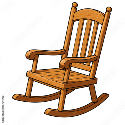 Charming vintage wooden rocking chair illustration conveying comfort and relaxation