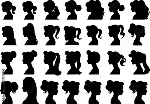Set of Woman Silhouette Vector Art, Stylish Woman Silhouettes Collection, Female Silhouette Vector Set, Elegant Lady Silhouette Art, Fashion Woman Silhouette Bundle, Black Woman Silhouette Design, Wal