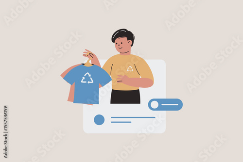 Illustration of Influencer Talks About Eco Fashion