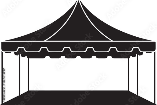 Vector icon of an event tent, a symbol for outdoor parties, festivals, and weddings.