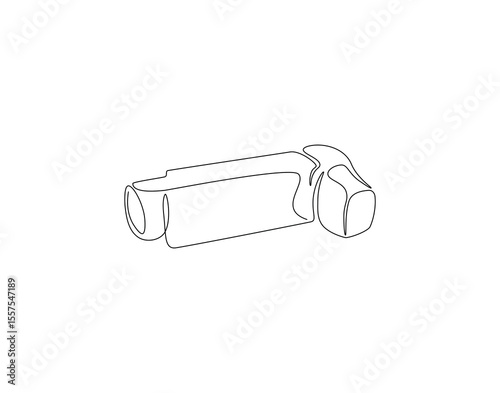 Inhaler continuous line. Continuous one line drawing of inhaler. Medical equipment concept. Single line drawing