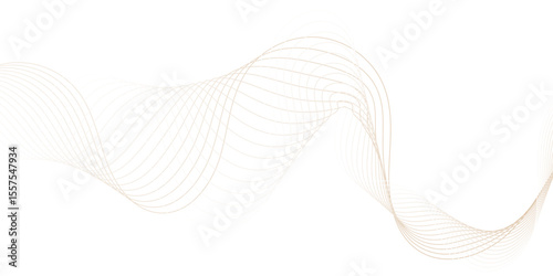 Minimalist abstract wave lines in soft beige tones flowing smoothly over a clean white background. Modern, elegant design perfect for presentations, technology, or creative visual concepts.