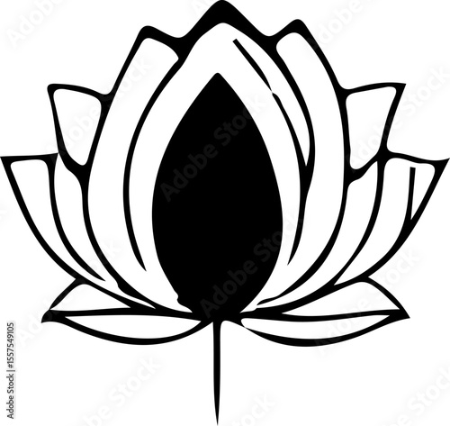 Water Lily Silhouette Vector Art, Water Lily Vector Design, Water Lily Black and White Art, Water Lily Outline Illustration, Water Lily Minimalist Vector, Water Lily Shadow Graphic, Water Lily Floral 