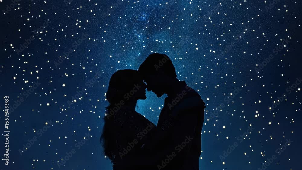 custom made wallpaper toronto digitalA romantic moment between a man and a woman against the backdrop of the starlit universe.