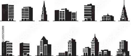 New York City's urban skyline: a striking vector illustration of iconic skyscrapers and buildings at night