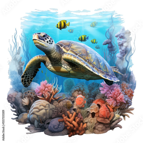 turtle on the water