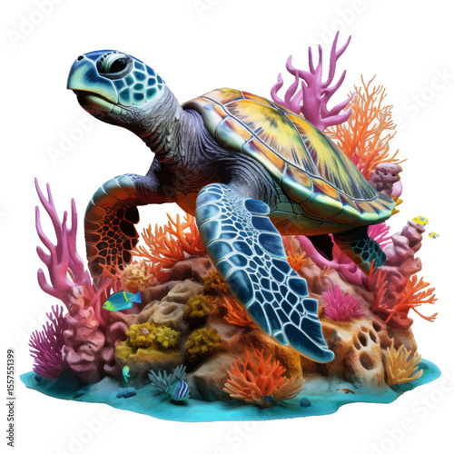 sea turtle isolated on white