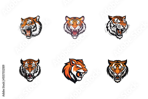 Mascot logo. Tiger logo vector illustration. Color tiger logo. Tiger team. sports team mascot.