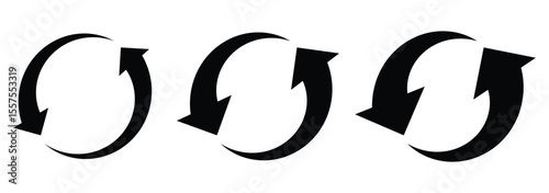 circle arrow icon set. repeat and reload arrow.  Repeat cycle symbol.