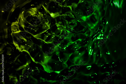 The water waves are green and black.