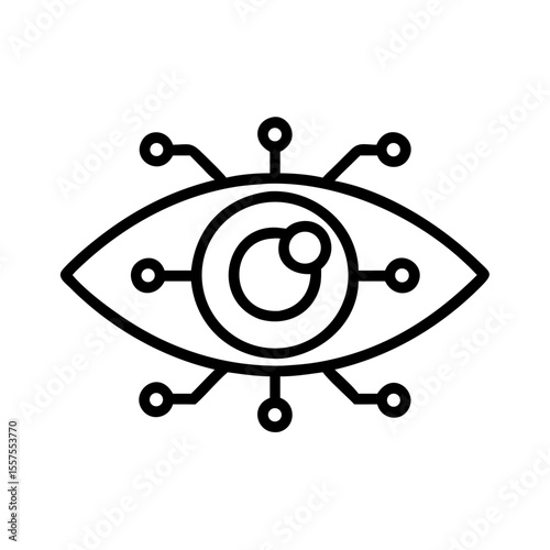 Digital eye concept showing artificial intelligence and network connectivity