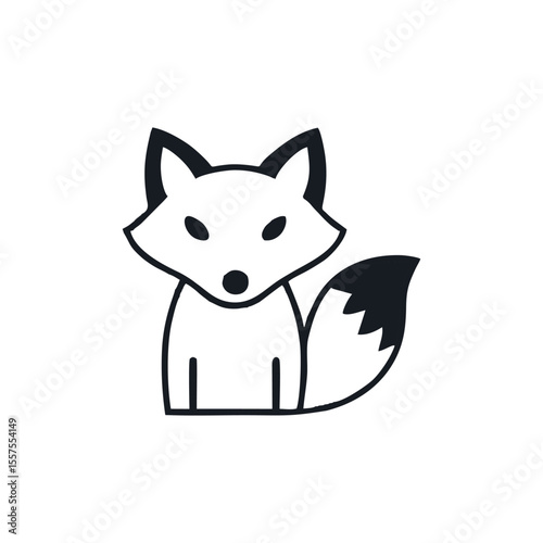 Minimalist fox vector logo