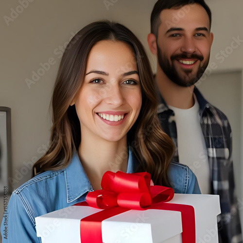 Happy Couple Celebrating National Girlfriend Day