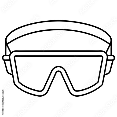 Safety Goggles line art vector