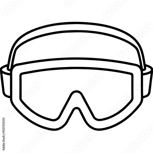 Safety Goggles line art vector