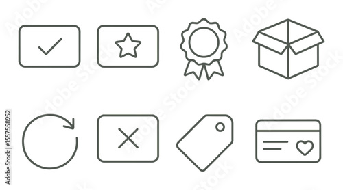 Subscription service line icons set – simple, membership and plan symbols