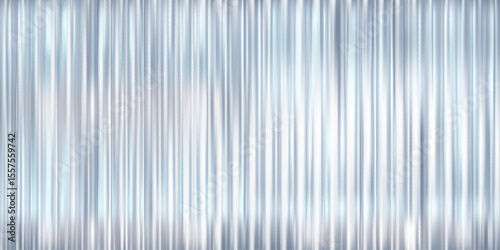 3d corrugated glass pattern with transparent ribbed background and gradient light effect. Abstract prism panel for modern architecture or luxury design. Iridescent texture with chrome foil and diamond