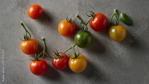 Colorful Cherry Tomatoes on Stone