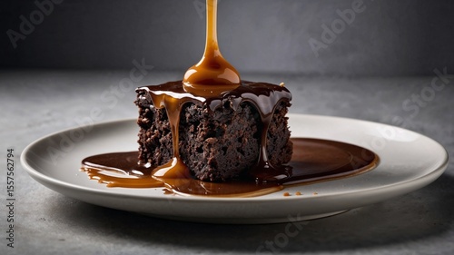 Gooey Chocolate Cake with Caramel