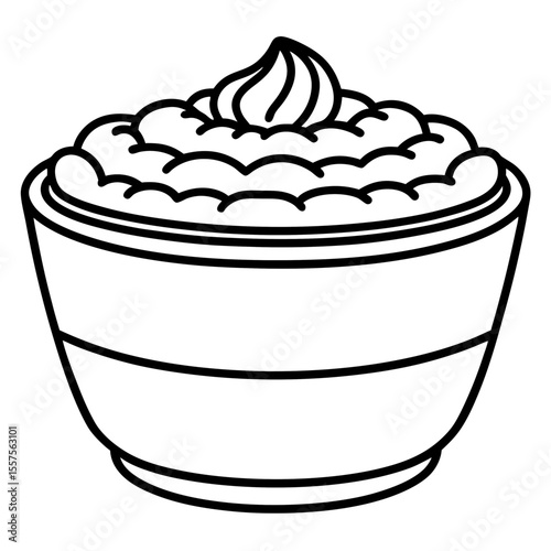 Tiramisu line art vector