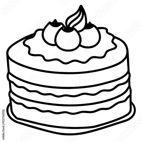 Tiramisu line art vector